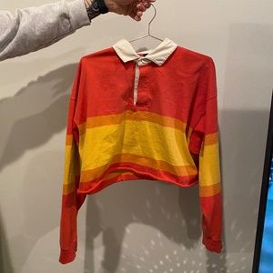 Vintage gap cropped tea - white collar - 100% cotton, size xl - fits oversized!